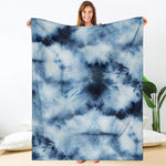 Blue And Black Acid Wash Tie Dye Print Blanket