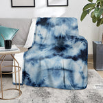 Blue And Black Acid Wash Tie Dye Print Blanket