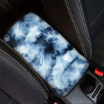 Blue And Black Acid Wash Tie Dye Print Car Center Console Cover