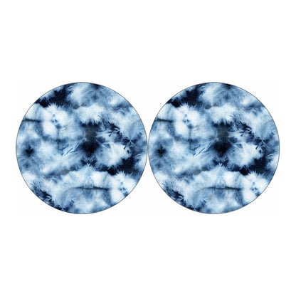 Blue And Black Acid Wash Tie Dye Print Car Coasters