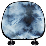 Blue And Black Acid Wash Tie Dye Print Car Headrest Covers