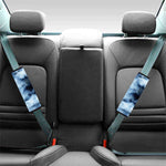 Blue And Black Acid Wash Tie Dye Print Car Seat Belt Covers