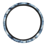 Blue And Black Acid Wash Tie Dye Print Car Steering Wheel Cover