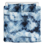 Blue And Black Acid Wash Tie Dye Print Duvet Cover Bedding Set
