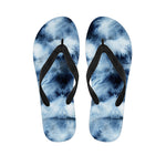 Blue And Black Acid Wash Tie Dye Print Flip Flops