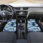Blue And Black Acid Wash Tie Dye Print Front and Back Car Floor Mats