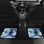 Blue And Black Acid Wash Tie Dye Print Front and Back Car Floor Mats