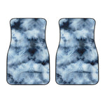 Blue And Black Acid Wash Tie Dye Print Front Car Floor Mats