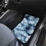 Blue And Black Acid Wash Tie Dye Print Front Car Floor Mats