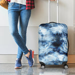 Blue And Black Acid Wash Tie Dye Print Luggage Cover
