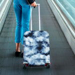 Blue And Black Acid Wash Tie Dye Print Luggage Cover