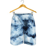 Blue And Black Acid Wash Tie Dye Print Men's Shorts