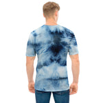 Blue And Black Acid Wash Tie Dye Print Men's T-Shirt