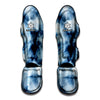 Blue And Black Acid Wash Tie Dye Print Muay Thai Shin Guard