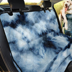 Blue And Black Acid Wash Tie Dye Print Pet Car Back Seat Cover