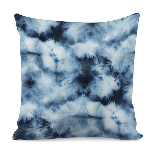 Blue And Black Acid Wash Tie Dye Print Pillow Cover