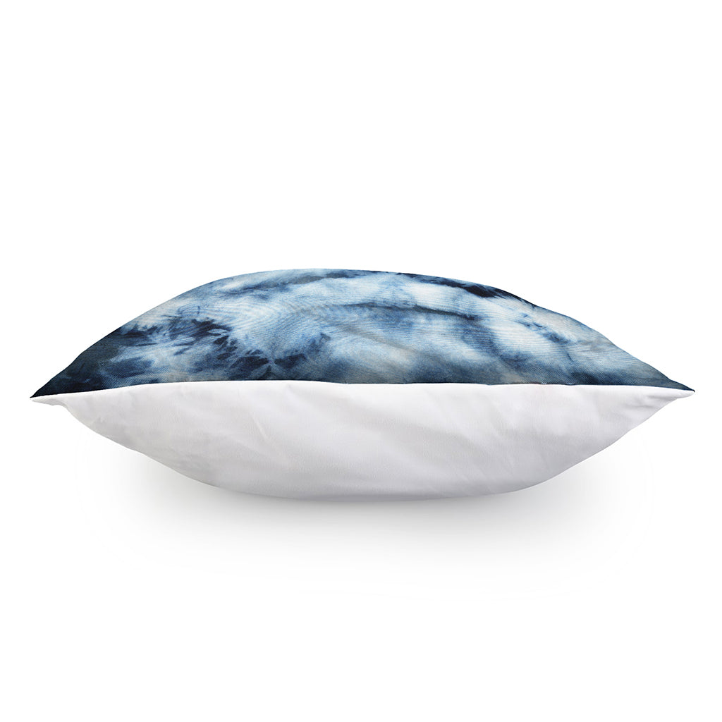 Blue And Black Acid Wash Tie Dye Print Pillow Cover