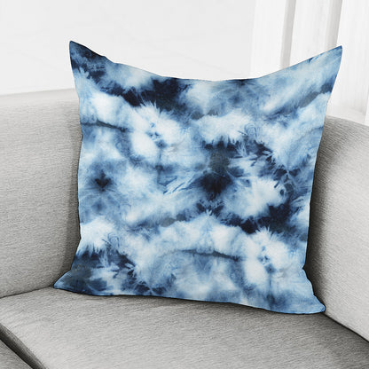 Blue And Black Acid Wash Tie Dye Print Pillow Cover