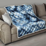 Blue And Black Acid Wash Tie Dye Print Quilt
