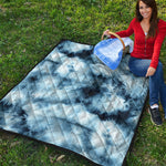 Blue And Black Acid Wash Tie Dye Print Quilt