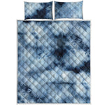 Blue And Black Acid Wash Tie Dye Print Quilt Bed Set