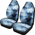 Blue And Black Acid Wash Tie Dye Print Universal Fit Car Seat Covers