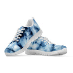 Blue And Black Acid Wash Tie Dye Print White Sneakers