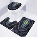 Blue And Black African Dashiki Print 3 Piece Bath Mat Set