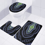 Blue And Black African Dashiki Print 3 Piece Bath Mat Set