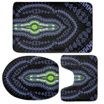 Blue And Black African Dashiki Print 3 Piece Bath Mat Set
