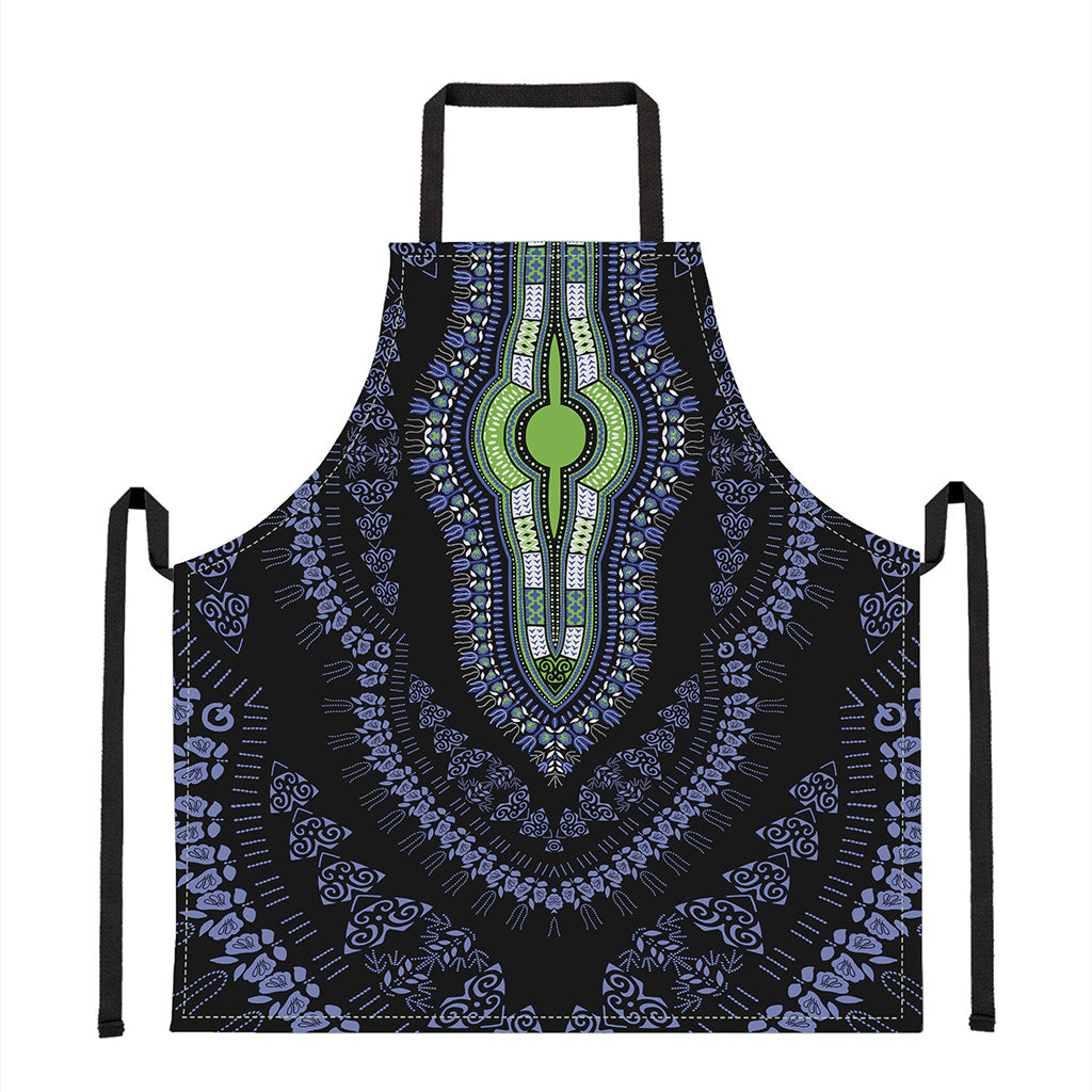 Blue And Black African Dashiki Print Apron