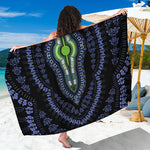 Blue And Black African Dashiki Print Beach Sarong Wrap