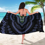 Blue And Black African Dashiki Print Beach Sarong Wrap