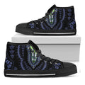 Blue And Black African Dashiki Print Black High Top Sneakers