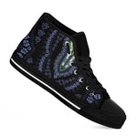 Blue And Black African Dashiki Print Black High Top Shoes