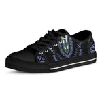 Blue And Black African Dashiki Print Black Low Top Shoes