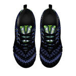 Blue And Black African Dashiki Print Black Sneakers