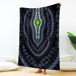 Blue And Black African Dashiki Print Blanket