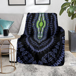 Blue And Black African Dashiki Print Blanket