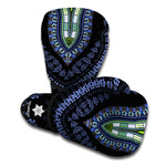 Blue And Black African Dashiki Print Boxing Gloves