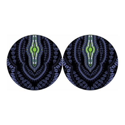 Blue And Black African Dashiki Print Car Coasters