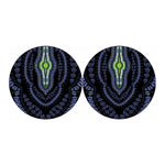 Blue And Black African Dashiki Print Car Coasters