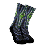 Blue And Black African Dashiki Print Crew Socks