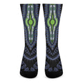 Blue And Black African Dashiki Print Crew Socks