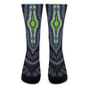 Blue And Black African Dashiki Print Crew Socks