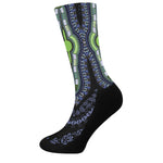 Blue And Black African Dashiki Print Crew Socks