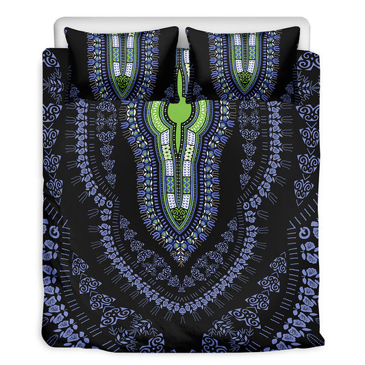 Blue And Black African Dashiki Print Duvet Cover Bedding Set