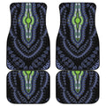 Blue And Black African Dashiki Print Front and Back Car Floor Mats