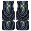 Blue And Black African Dashiki Print Front and Back Car Floor Mats