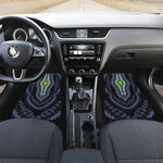 Blue And Black African Dashiki Print Front and Back Car Floor Mats